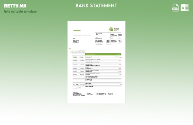 Модерен стил на Германија Фидор шаблон за извод од банка